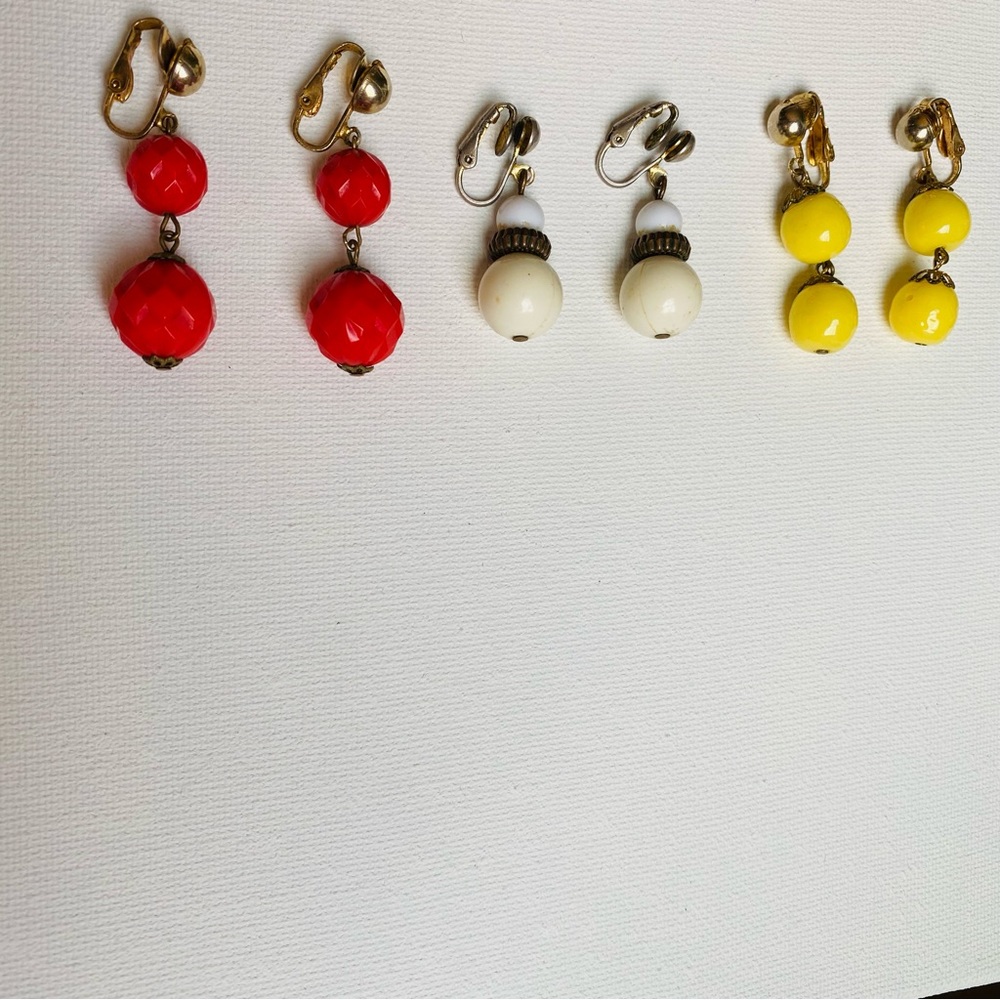 Vintage 70s Clip On Earrings Bundle